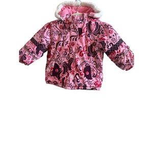 Gagou Tagou Girl's Whimsical‎ Hooded Toddler Winter Coat  2T Pink Purple Nature
